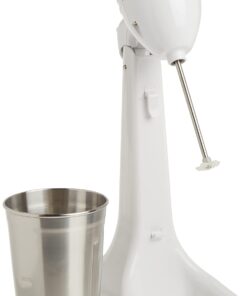 Hamilton Beach 727B DrinkMaster Electric Drink Mixer, Restaurant-Quality Retro Milkshake Maker & Milk Frother, 2 Speeds, Extra-Large 28 oz. Stainless Steel Cup, White 16 61yLEW3 0SS