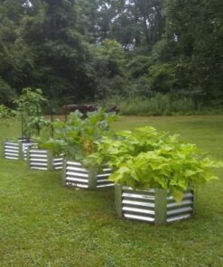 Sunnydaze 40-Inch Hexagon Galvanized Steel Raised Garden Bed Kit - Outdoor Metal Planter for Plants and Vegetables - Silver 47 61yM8sqUGgL