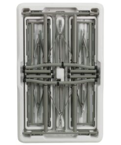 Flash Furniture Rowan 3 Piece Portable Plastic Folding Bench and Table Set,Granite White 15 61yX7REG9oL