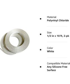 InstaTrim Peel and Stick Trim - Flexible, Adhesive Caulk Tape for Walls, Floors, Counters, Tile, & More - White 1/2 in by 10 ft Adhesive Trim 1/2 in x 10 ft, 2‐pk 43 61yYp4fJKUL