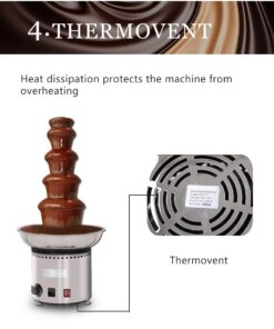 NEWTRY 7 Tiers Stainless Steel Chocolate Fondue Fountain Machine 17.64lbs Capacity 86~230℉Adjustable For Home Party Restaurant (110V) 110V 11 61yaA4ZNIGL