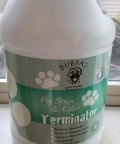 BUBBAS Super Strength Enzyme Cleaner - Pet Odor Eliminator - Carpet Stain Remover - Remove Dog & Cat Urine Odor from Mattress, Sofa, Rug, Laundry, Hardwood Floors and more. Puppy Training Supplies 128 Fl Oz (Pack of 1) 33 61yaAL0AC7L