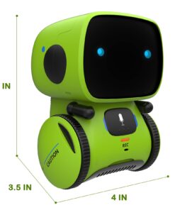 GILOBABY Kids Robot Toys, Interactive Robot Companion Smart Talking Robot with Voice Control Touch Sensor, Dancing, Singing, Recording, Repeat, Birthday Gifts for Boys Ages 3+ Years (Green) Green, Black 18 61yb001l6PL