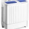 Giantex Portable Mini Compact Twin Tub Washing Machine 20lbs Washer Spain Spinner Portable Washing Machine, Blue+ White 35 61ydHx1s19L