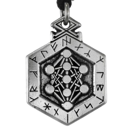 Pewter Armanen Runes Pendant: Yggdrasil The Tree of Life