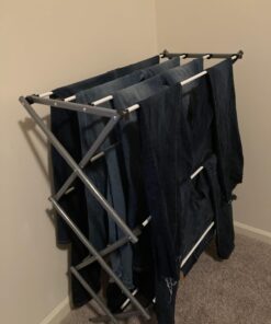 Honey-Can-Do Deluxe Metal Collapsible Clothes Drying Rack, 50 lbs, 29" x 14.2" x 42.1", White & Grey White and Grey 35 61yep2KX3L 2