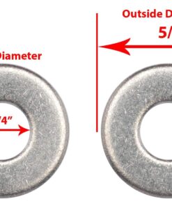 Bolt Dropper Stainless Steel Flat Washer - Metal Washers for Bolts - 1/4" Inside Diameter, 5/8" Outside Diameter, 0.078" Thickness - Made of 18-8 (304) Stainless Steel - Choose Size, 100 Bulk Pack 1/4" x 5/8" 11 61ygYXymg9L