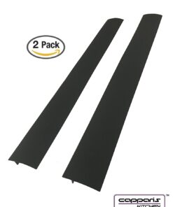 Capparis Kitchen Silicone Stove Counter Gap Cover, Easy Clean Heat Resistant Wide & Long Gap Filler, Seals Spills Between Counter, Stovetop, Oven, Washer & Dryer, Set of 2 (25 Inches, Black) 25 Inches 35 61yisfnF XL