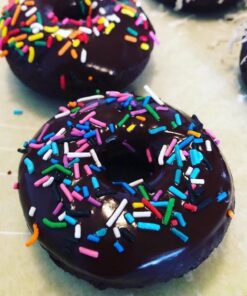 Large Non-Stick 100% LFGB Grade Silicone Donut Pan, Makes 9 Full Size Donuts, Oven, Dishwasher and Freezer Safe Donut Mold by Unicorn Glitter LLC Navy 41 61ymDZsGi0L