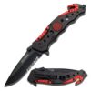 TAC Force Spring Assisted Folding Pocket Knife – Black Partially Serrated Blade with Black and Red Aluminum Handle, Rope Cutter, Glass Punch and Pocket Clip, Tactical, EDC, Rescue - TF-723FD 8 61yo2vj3j8L