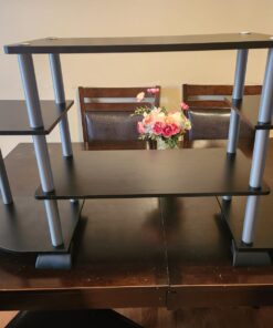 Furinno Turn-N-Tube Rounded Corner TV Entertainment Center, Black/Grey 6-Tiers with Round Corner 26 61yqDuPrD0L