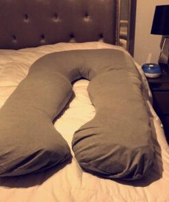 Pregnancy Pillow, Full Body Maternity Pillow with Contoured U-Shape by Bluestone, Back Support 60 x 35 x 7" Pillow & Pillowcase White 47 61yqwAk7UyL