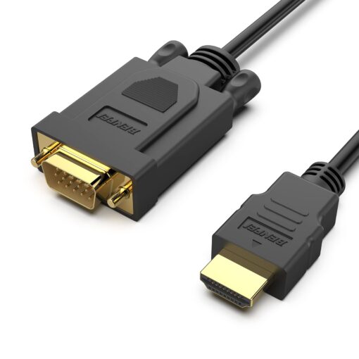 BENFEI HDMI to VGA 6 Feet Cable, Uni-Directional HDMI (Source) to VGA (Display) Cable (Male to Male) Compatible for Computer, Desktop, Laptop, PC, Monitor, Projector, HDTV, Roku, Xbox 1 PACK