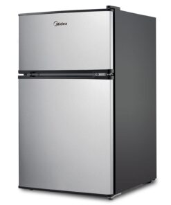 Midea WHD-113FSS1 Compact Refrigerator, 3.1 cu ft, Stainless Steel Double Door 33 61ysg0dcaYL