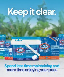 CLOROX Pool&Spa XtraBlue 3” Chlorinating Tablets, Kills Bacteria & Stops Algae, 5 LB 29 61ytD 0SbIL