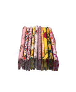 RayLineDo® 10 Pcs Different Pattern Multi Color 100% Cotton Poplin Fabric Fat Quarter Bundle 18" x 22" Patchwork Quilting Fabric Yellow and Pink Series 17 61yviwCIsML
