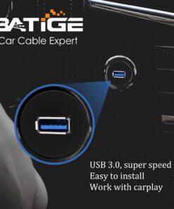 BATIGE Single Port USB 3.0 Male to Female AUX Car Mount Flush Cable Waterproof Extension for Car Truck Boat Motorcycle Dashboard Panel - 3ft 1 22 61ywRqlLHdL