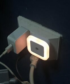 SYCEES Plug-in LED Night Light with Dusk to Dawn Sensor for Hallway, Stairs, Bathroom, Kitchen, Bedroom, Nursery, Kids Room, Warm White, Pack of 6 6-Pack, Warm White 40 61ywfd92jL