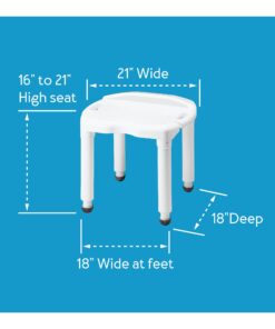 Carex Universal Bath Seat and Shower Chair - Bath Chair Supports Up To 400 Pounds - Adjustable Height Shower Bench, Plastic Stool For Shower, Shower Seat 41 61yxbZrnyXL