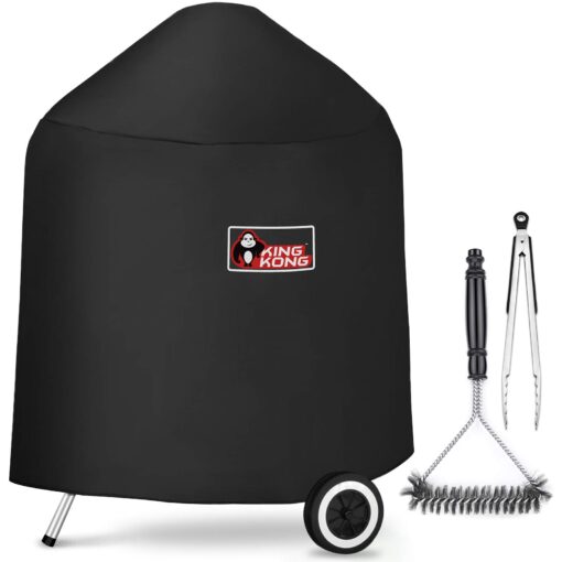 Kingkong 7149 Premium Grill Cover for Weber Charcoal Grills, 22.5-Inch (Compared to the 7149 Grill Cover) Including Grill Brush and Tongs. Charcoal Grills - 22.5''