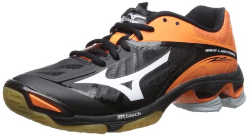 Mizuno Women's Wave Lightning Z2 Volleyball Shoe 12 Women/9.5 Men Black/Orange