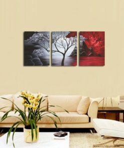 Wieco Art The Cloud Tree Wall Art Oil PaintingS Giclee Landscape Canvas Prints for Home Decorations, 3 Panels 12x16inchx3pcs (30x40cmx3pcs) 30 61yzfuyfK7L