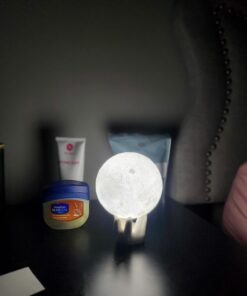 Mydethun Moon Lamp - Home Décor, Mood Lighting with Brightness Control, LED Night Light, Bedroom, Sleep Training Meditation,Birthday Gifts for Kids Women, Ceramic Hand Base, 3.5", White & Yellow 3.5 inch 33 61yzpY8vmTL 1