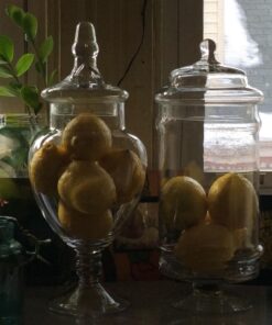 MyGift Set of 3 Deluxe Glass Apothecary Jars, Decorative Bathroom Storage Home Decor and Kitchen Centerpieces 22 61z3dq QJXL