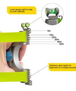 Tongtu Stainless Steel Slingshot with 2 Rubber Bands 50 Slingshot Ammos for Hunting Adult Outdoor Catapult Slingshot with Sight blue 13 61z63JrC79L