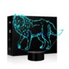 3D Illusion Animal Wolf Optical Night Light 7 LED Color Changing Desk Table Lamp Acrylic Flat Painted Image for Kiddie Kids Children Family Home Office Childrenroom Theme Decoration Wolf Lamp 46 61z6BIibykL