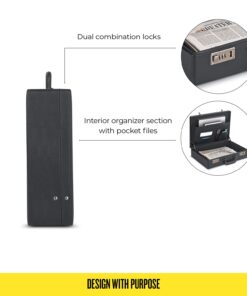 Solo Grand Central Attaché Briefcase with Combination Locks, Black 20 61zA4fZ71RL