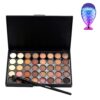 LandFox Cosmetic Matte Eyeshadow Cream Makeup Palette Shimmer Set 40 Color+ Brush Set+Fishtail Bottom Brush (A) 51 61zARWCM37L