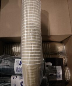 SPRINGPACK Disposable Paper Coffee Cups with Lids, 100 pack 12 oz Ripple Wall Insulated To Go Coffee Cups for Hot/Cold Beverage, Recyclable Takeaway Drinking Cups for Home Office Cafe Party 52 61zGIxFVfTL