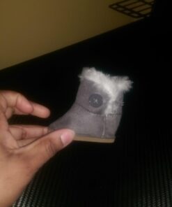 Sophia's Gray Suede Winter Boots with White Faux Fur Lining and Trim Plus Gray Side Button and Soft Tan Soles for 18" Dolls, Gray 32 61zGTDOgZcL