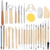 Blisstime Set of 30 Clay Sculpting Tools Wooden Handle Pottery Carving Tool Kit 9 61zHR Lw3aL