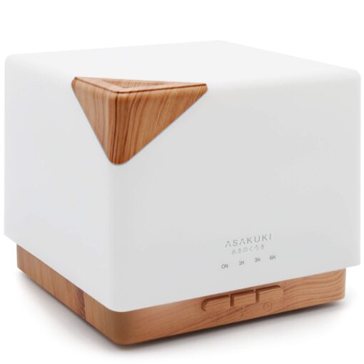 ASAKUKI 700ml Premium Essential Oil Diffuser, 5 in 1 Ultrasonic Aromatherapy Fragrant Oil Vaporizer Humidifier, Timer and Auto-Off Safety Switch, 7 LED Light Colors Light Wood