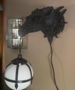 Design Toscano Marshgate Castle Dragon Electric Wall Sconce Light Fixture, Greystone 33 61zK5Jo8htL