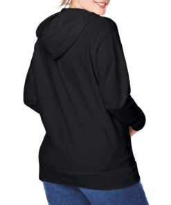 JUST MY SIZE Women's Plus Size Zip-up Fleece Hoodie, EcoSmart Midweight Hooded Sweatshirt 4X Ebony 15 61zS7td7gUL