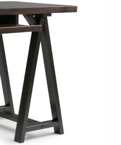 SIMPLIHOME Sawhorse SOLID WOOD Modern Industrial 60 inch Wide Home Office Desk, Writing Table, Workstation, Study Table Furniture in Dark Chestnut Brown 19 61zTKQKiW9L