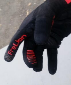 FIRELION Bike Gloves for Men/Women Cycling,Cycling Gloves for Outdoor MTB DH Road Racing,Full Finger Half Finger Padded Bicycle Protective Gloves,Non-Slip Shock-Absorbing Touchscreen Riding Gloves Medium Full Red 18 61zTin9XfkL