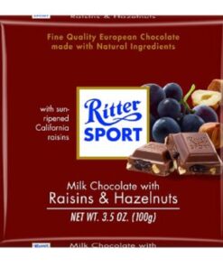 Ritter Sport Milk Chocolate with Raisins and Hazelnuts, 3.5 Ounce