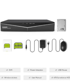 16 Channel Security CCTV DVR with 4TB Hard Drive, SANNCE 1080p Lite 5-in-1 Hybrid Video Recorder for 2MP TVI AHD CVI CVBS Analog IP Security Cameras, Motion Alerts, Remote Access, 24/7 Recording Black 17 61zU5oWsFoL