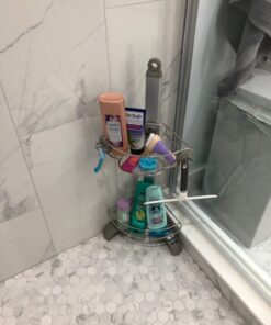 simplehuman Corner Shower Caddy, Stainless Steel and Anodized Aluminum 41 61zUOQI8IrL