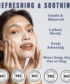 Face Wash, Facial Cleanser, Oil Cleanser - Helps as a Blackhead Remover with Organic Rosemary Oil, Shea Butter and Aloe Vera - Gentle Facewash To Soften, Soothe & Balance Skin, Made in USA, 4oz 25 61zVNq7kgtL