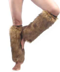 Faux Fur Leg Warmer,Warm Fuzzy Leg Warmer Boot Cuff Cover for Party Costumes A 16 61zWhEEK0LL
