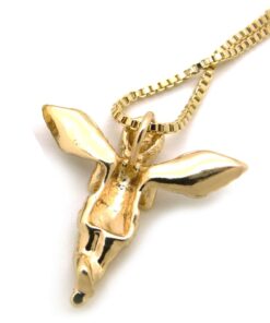 Fashion 21 Sparkled Micro Baby Angel Cherub Pendant 2mm 24 inches Box Chain Necklace Gold Silver Tone 25 61za3HtTxVL