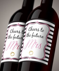 Pixelverse Design Bachelorette Wine Bottle Labels - 4" x 5" (6 pack) Bridal Shower Party Favors Gifts Bridesmaids Engagement Wedding Decorations Bride Maid of Honor Reception 25 61zbN0Rb5jL