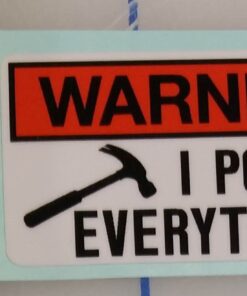 Warning, I Pound Everything, I Make Decals, 1.4" High X 2.5" Wide Humorous, Funny, Carpenter, Vinyl Decal , IMakeDecalsforYou,Hard Hat Vinyl Decal car Sticker 3 61zfAxpqFKL