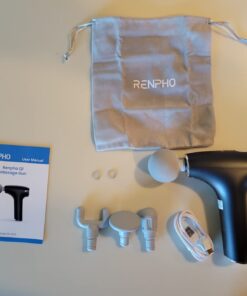 RENPHO Lite Massage Gun with Heat, Mini Massage Gun Deep Tissue, Type C Charging Portable Body Deep Tissue Massager Gun, Quiet Percussion Muscle Massage Gun, Gift for Mom-FSA and HSA Eligible Grey 50 61zfV7u R6L