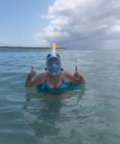 MountDog Snorkel Mask Full Face Snorkeling Mask with Panoramic View and Action Camera Mount,Anti-Fog and Anti-Leak Design Dive Mask for Adults and Youth blue Large-X-Large 17 61zgPIWPrL